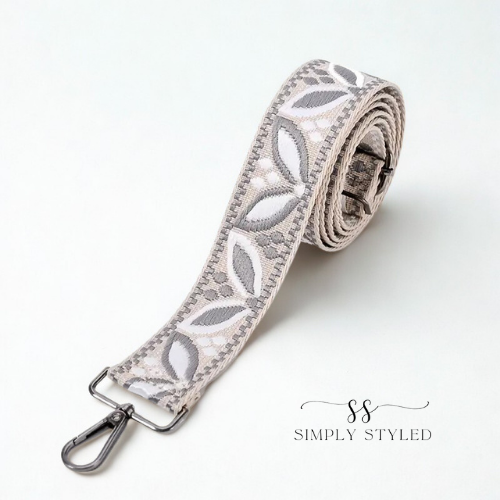 Neutral Leaf Pattern Adjustable Handbag Strap – Simply Styled