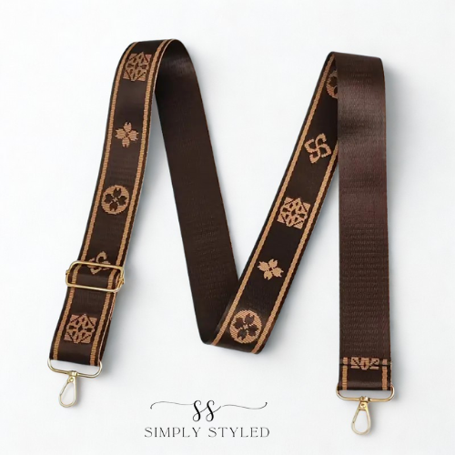 Brown & Gold Pattern Adjustable Bag Strap – Simply Styled