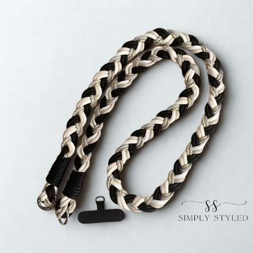 Black & White Braided Phone Lanyard – Simply Styled