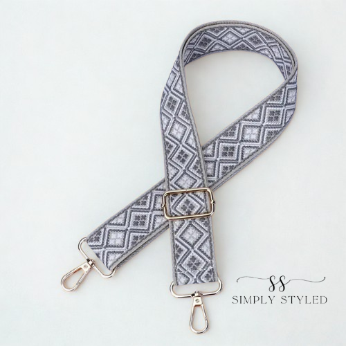 Grey Geometric Adjustable Handbag Strap – Simply Styled
