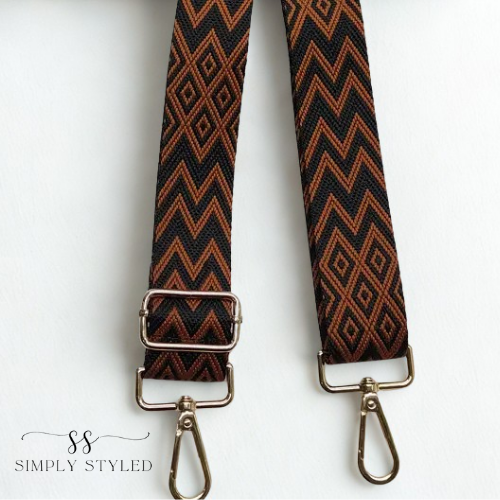 Brown & Black Geometric Adjustable Handbag Strap – Simply Styled