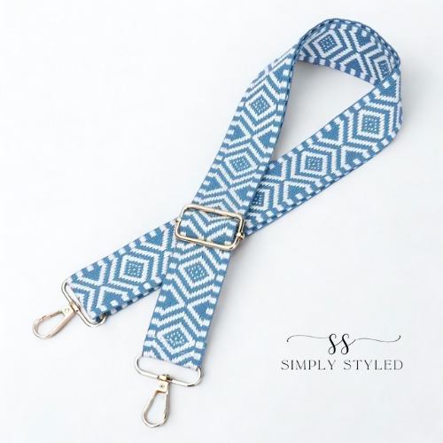 Blue Geometric Adjustable Handbag Strap – Simply Styled