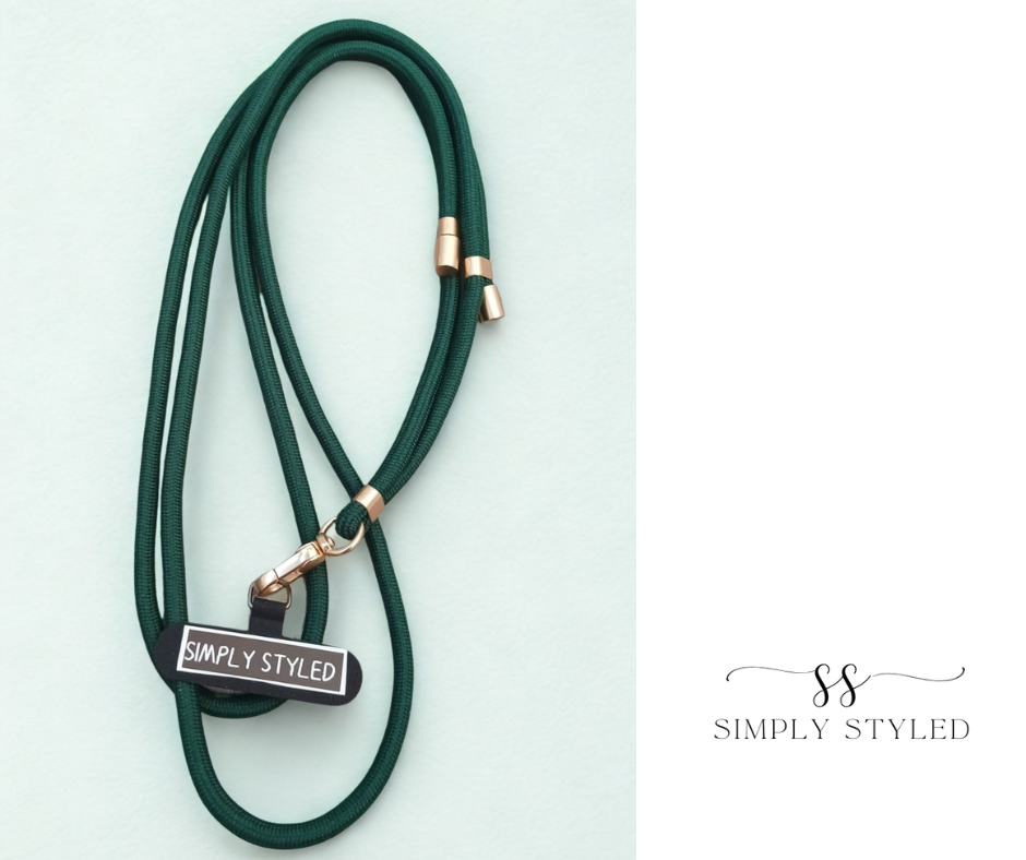 Dark Green Adjustable Crossbody Phone Lanyard  – Simply Styled