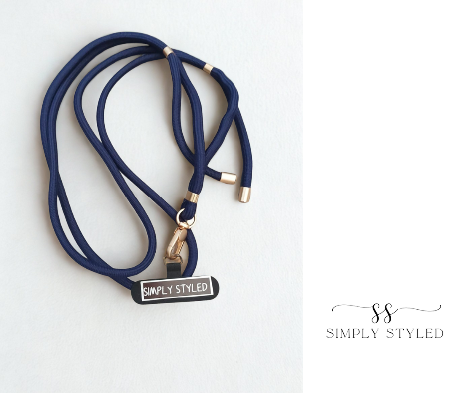 Navy Adjustable Crossbody Phone Lanyard  – Simply Styled